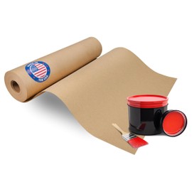 IDL Packaging Brown Masking Paper Roll 12" x 60-Yard (135 Sq.Ft.) to Cover Area - USA-Made Natural Painter’s Paper for Painting and Construction - Wall Covering for Surface Protection