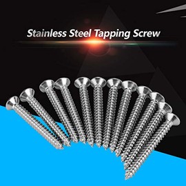 200 Unids M4 Tornillos Autorroscantes Cruzados de Acero Inoxidable Conjunto de Cabeza Plana para Máquina Sujeción de Carpintería