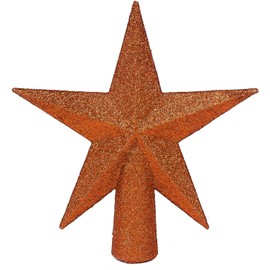 YYCRAFT Glitter Star Tree Topper Christmas Decoration-4 Inch,Orange