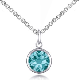 Philip Jones Blue Crystal Necklace Created with Zircondia® Crystals