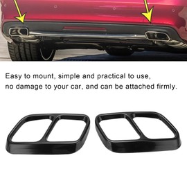 Exhaust Trim Cover, Qiilu Exhaust Trim, Car Quad Exhaust Trim, Stainless Steel Replacement for CLS W218 2012-2017 (Light Black)