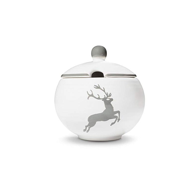 GMUNDNER KERAMIK Sugar Bowl with Cut-Out Diameter 10 cm Grey