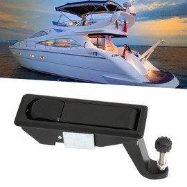 Compression Deadbolt Lock, Trigger Latch Lock, Zinc Alloy Non-Locking Tool Box Cabinet Suitcase Lock with Ergonomic Handle for Ship Trailers (Black)