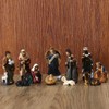 Nativity Scene Figurine Set Hand Painted Cute Sheep Donkey Cow