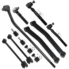 SOSOPART 12pc Set Front Rear Suspension Kit Ball Joint Control Arm Drag Link Tie Rod End Replacement for Jeep Wrangler Wrangler JK