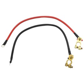 Aynaxcol 12V Universal Power Inverter Cables, 16mm² Wire Power Transfer Cable with Terminals, Negative Positive Cable for Automotive Motorcycle Marine Boat 50cm Black Red