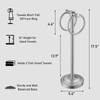 Hoimpro 17" Brushed Nickel Standing Towel Rack Bracket, Double Towel