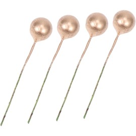 PRETYZOOM Bayas Artificiales Decorativas 1 Cm Doradas, 100 Piezas, Bolitas Falsas para Guirnaldas De Navidad, Accesorios Flexibles para Manualidades,