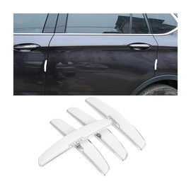 Adunsiaoto Pack of 4 Anti-Scratch Car Side Edge Protectors, Universal Car Door Anti-Collision Strips, Galvanised Alloy Rubber Car Door Bumper Strips (White)