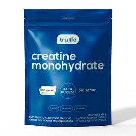 TRULIFE | Creatine Monohydrate Creapure® | Alta Pureza, Sin Sabor | 300g (60 porciones)