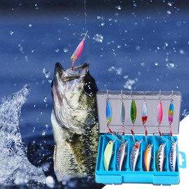 Jerkbaits for Bass Fishing,Set of 12 Floating Jerk Bait 3D Realistic - Suspending Bass Crankbaits with Box, Saltwater Fish Tackle Kit, Sea Fishing Lures for Rivers, Lakes