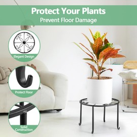 6-Pack Metal Plant Stands for Outdoor Indoor Plants, Free-installation Flower Pot Stands Rustproof Garden Container, Heavy Duty Plant Stands Shelf for Patio&Multiple Usage