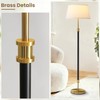 ZenGlimmer Modern Mid Century Floor Lamp with Soft Linen Shade,