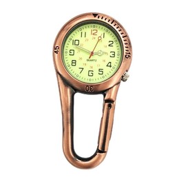 Vokmon Nurse's Watch Emergency Service Accessories, Pocket Watch with Carabiner Nurse Watches Nurse Watch with Clip, Pocket Watch Nurse Watch Watches for Cyclists Climbing Backpack, Bronze, bronze,