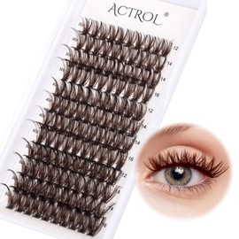 Brown Cluster Lash Extensions 120Pcs 30D 12-16mm Mixed 30D-50D Individual Eyelash Cluster Eyelash Wispy Lash