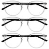OPULIZE Met Blue Light Blocking Glasses 3 Pack Slim Round