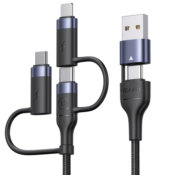Charging Cable, Laptop Compatible, 60 WPD Compatible, Fast Charging, 3.7 ft (1.2 m), High Speed Data Transfer, Type C to Type C, USB C to USB A, Ph0ne/Type C/Micro, Multifunction Charging Cord, Heavy