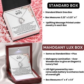 Momavo Jewelry To My Wife - the best thing that ever happened to me, Gift For Wife, Wife Husband Gift, Wife To be, Wife Necklace, Forever Love, Christmas Birthday Valentines Gift (Luxury Box w/ LED LIGHT, 14k White Gold Finish)