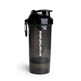 SmartShake Original2GO ONE Negro 800ml, Botella Mezcladora de Proteínas, Libre de BPA, 1 Compartimiento incluído