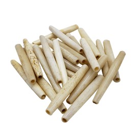 Genuine Buffalo Bone Hairpipe Beads (2 Inches / 25 Pieces) (Antiqued)