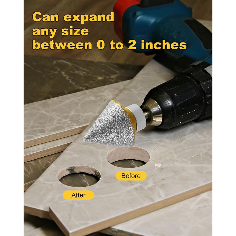 AOKLIT Diamond Beveling Chamfer Bit, Diamond Countersink Drill Bit for