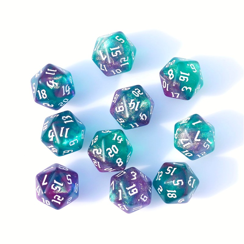 10PCs D20 Polyhedral Dice Set 22mm for DND RPG MTG