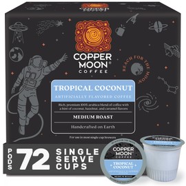 Copper Moon Single Serve Coffee Pods For Keurig K-Cup Brewers, Medium Roast, Tropical Coconut Blend, 72 Count