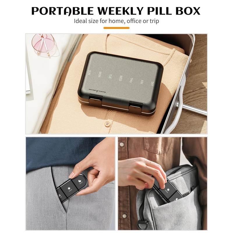 ONTERATE Weekly Pill Organiser 3 Times a Day, Large Pill