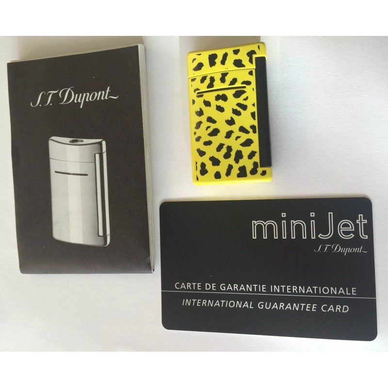 Dupont S.T. Dupont MiniJet Torch Flame Lighter, Yellow Leopard, 10074,