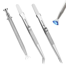 3Pcs Piercing Ball Grabber Tool Set Stainless Steel Diamond Tweezers Jewelers Holder Pick up Tool Precision Piercing Tools for Jewelry Making and Tiny Objects IC Chip Electronic Components