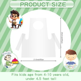 ETNRHP 30 Pieces Disposable Aprons Plastic Aprons for Kids Clear Smocks Disposable Waterproof Oil Proof Toddler Art Apron Children Cooking Apron for Painting Cooking Eating Teaching DIY Craft Picnic