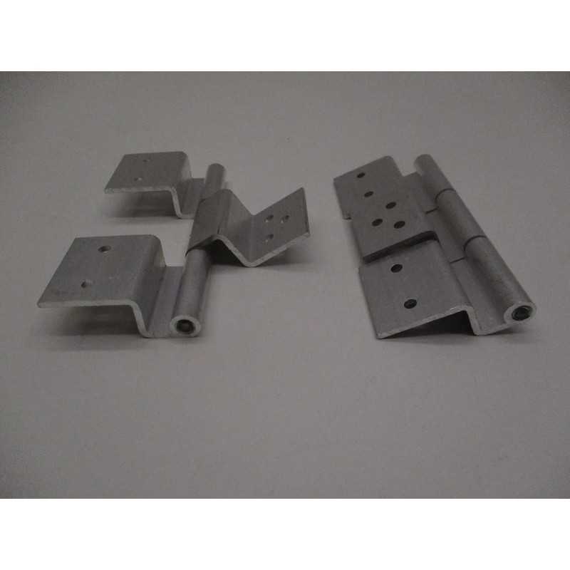 (2) Offset Aluminum 3 Leaf Trailer Cabinet Compartment Door Hinges/Aluminum
