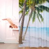 Relaxdays Shower Curtain with Beach Motif, Polyester, Washable, Anti-Mould, Bathroom