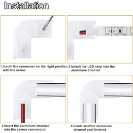 YI LIGHTING - 90 Degree Corner Connectors for V Shape LED Aluminum Channel System 16x16mm with Angle Turning Solution (Pack of 20)