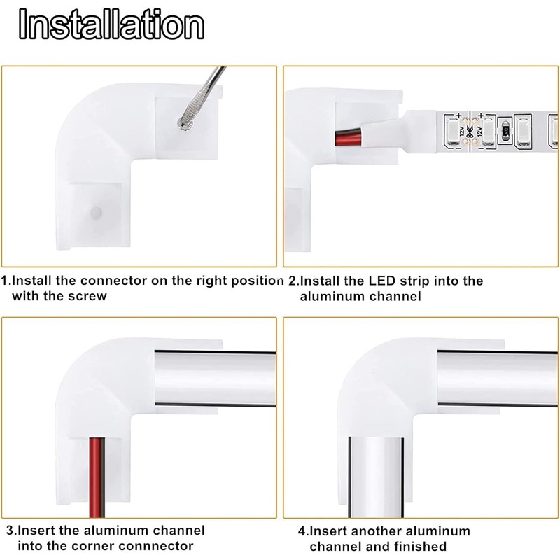 YI LIGHTING - 90 Degree Corner Connectors for V Shape