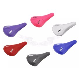 F & R NEW! ORIGINAL BICYCLE BMX STYLE VINYL SADDLE IN 6 COLORS. - White