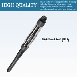 QUARKZMAN 1 Piece 17-19 mm Adjustable Hand-Operated Reamer High Speed Steel 6 Straight Shaft for Metal Parts Reaming [H8]