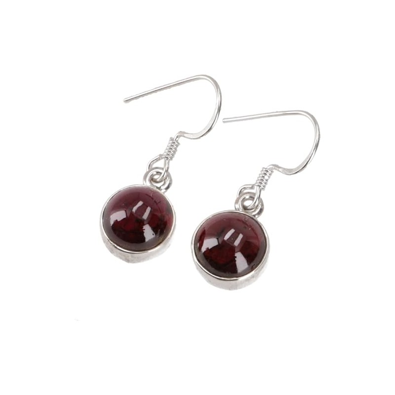 GURU SHOP Silver Earrings Indian Earrings Round Silver Earring Black,