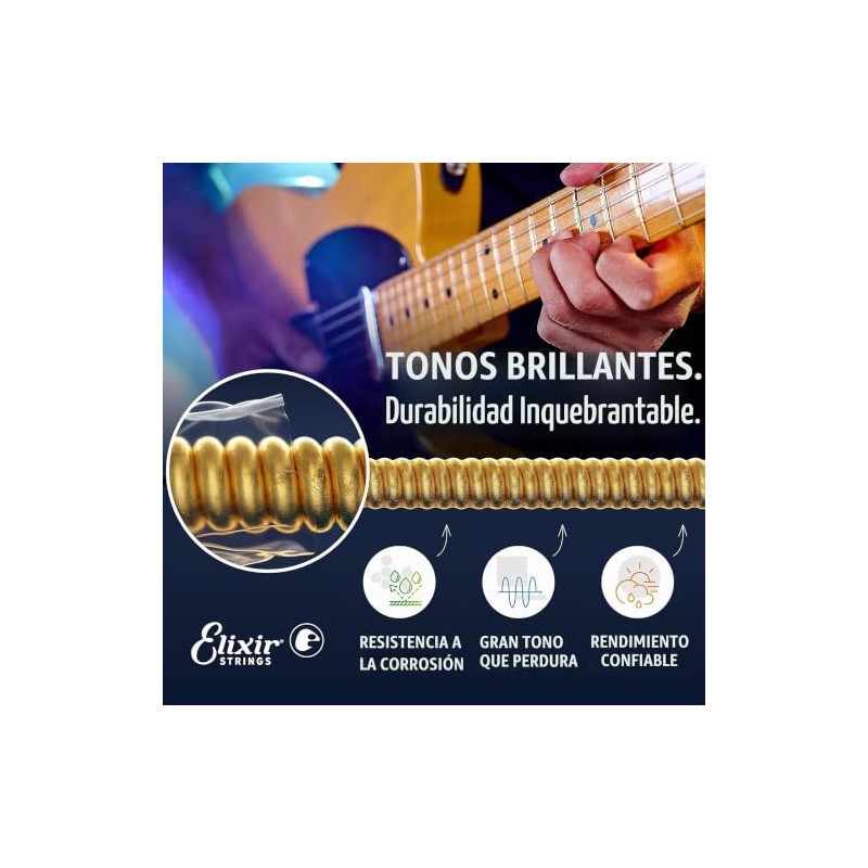 Elixir® Strings 16540 - Cuerdas para guitarra eléctrica con revestimiento