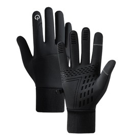 Yuqilin Men's Winter Cycling Gloves, Thermal Gloves with Touch Function, Waterproof Gloves, Non-Slip Winter Gloves, for Hiking, Climbing, Riding (Black/XL)