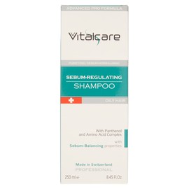Vitalcare | Swiss Sebo-Regulating and Sebo Normalizing Shampoo with Sebo Balancing Activity, Panthenol and Amino Acid Complex, 250 ml