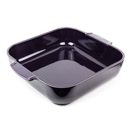 Peugeot - Appolia Square Oven Dish - Ceramic Baker with Handles - Eggplant, 11.5 x 3 inches