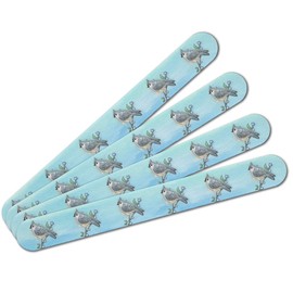 Tufted Titmouse Watercolor Northeastern Bird Double-Sided Nail File Emery Board Set 4 Pack