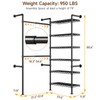 L2 Wall Mounted Closet System, Industrial Pipe Clothing Rack Clothes