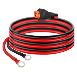 10AWG XT60i to O Ring Terminal Connector Cable – 10FT Heavy Duty Tinned Copper Wire XT60i Power Extension Wire for Battery Connection, Solar Panel, Inverter