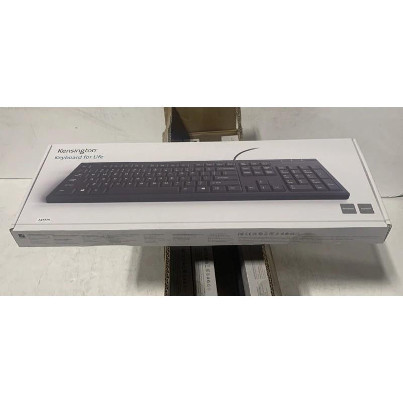 Kensington Keyboard For Life Wired Keyboard, Black, K64370ACA Case of