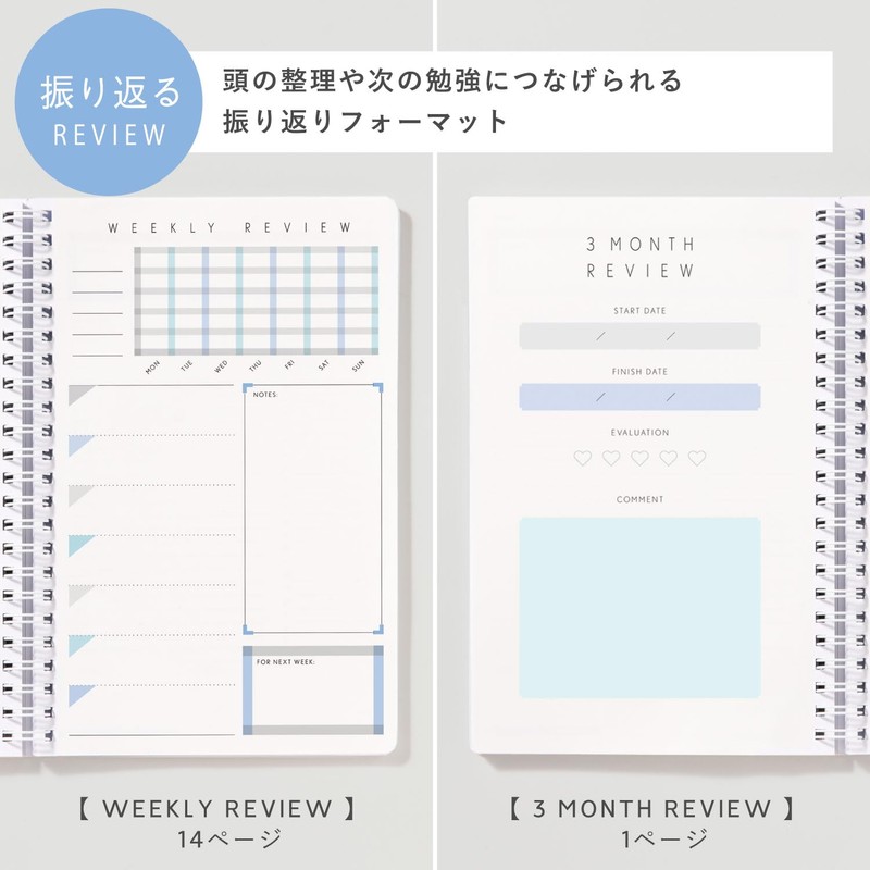 Iroha Publishing GSSD-13 Notebook, Ring Notebook, Study Planner, Daily Checkered,