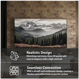CONCORD WALLCOVERINGS ™ Sample - Retro-Art 3D Faux Stone Wall Panel, Beige Brown Wild Boulder, Lightweight PVC Sheet 10" x 10" - for Display Purposes only (Not a Full Panel)