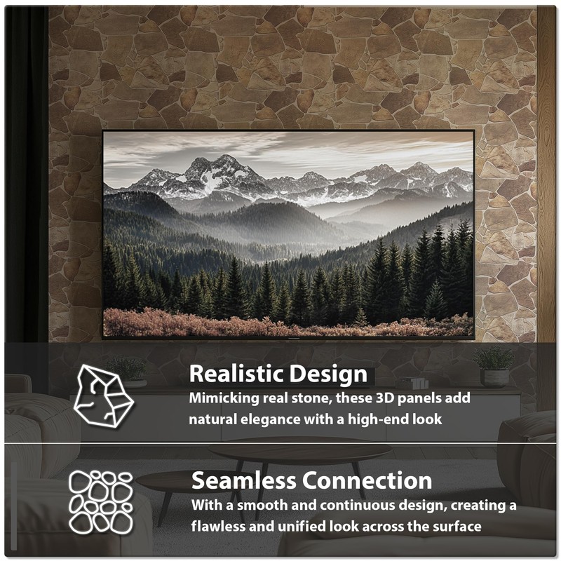 CONCORD WALLCOVERINGS ™ Sample - Retro-Art 3D Faux Stone Wall