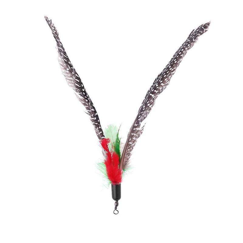 5PCS Handmade Natural Feather Cat Toy Da Bird Refills Interactive